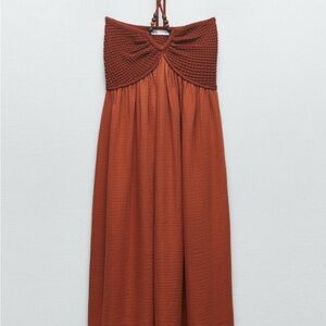 Zara Strapless Rust Dress